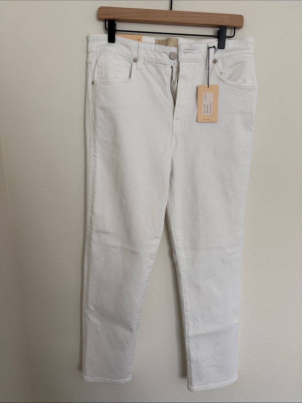 CQY Denim White Women's Straight-Leg Jeans